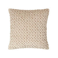 SAMTKISSEN Sofia creme 45/45 cm in Flechtoptik - Creme, Textil (45/45cm) - Homescapes