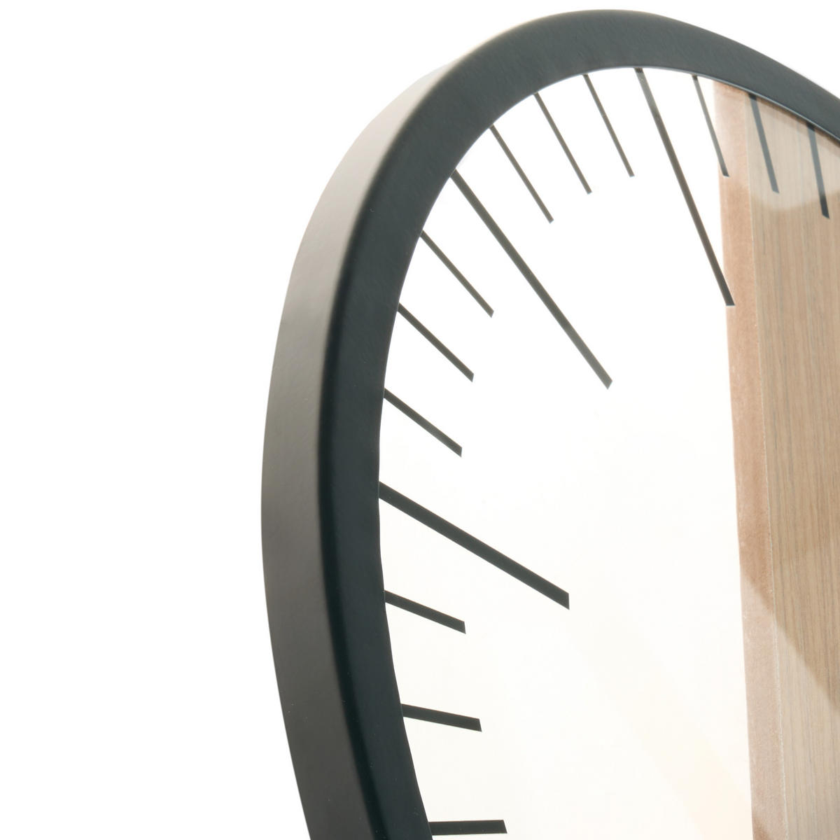 WANDUHR Kunststoff schwarz/heller Holzfarbton Villora - Schwarz, Kunststoff (38/38/5cm) - Beliani
