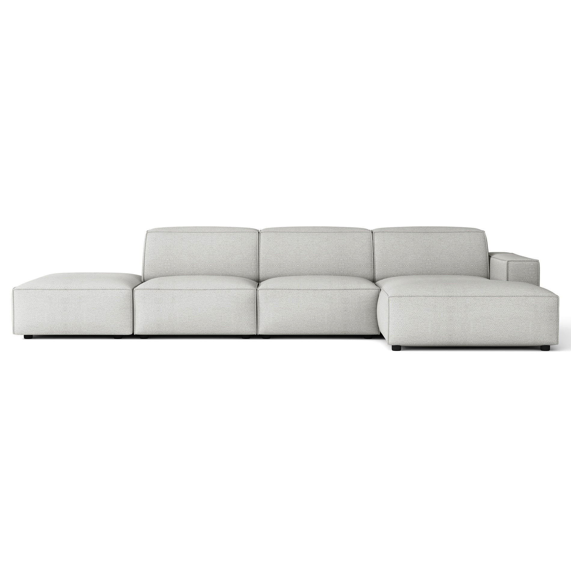 ROHOVÁ pohovka Sellmo, svetlosivá, 344 cm - čierna/svetlosivá, textil/plast (350/166cm) - Selsey