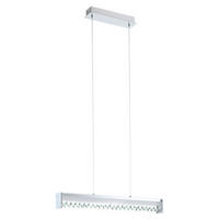 LED HÄNGELEUCHTE Stahl Kristalloptik Silber FILANA - Silberfarben, Glas (66/6.5/110cm)