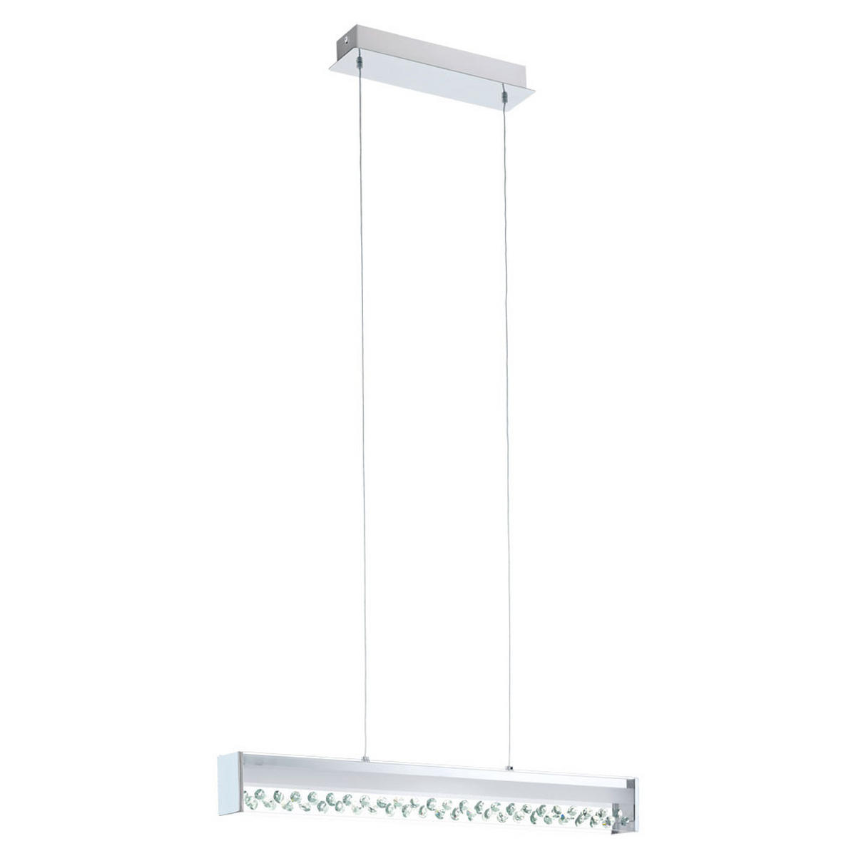 LED HÄNGELEUCHTE Stahl Kristalloptik Silber FILANA - Silberfarben, Glas (66/6.5/110cm)