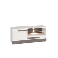 LOWBOARD Blanco Pinie weiß / grau 128 / 42 / 55cm - Weiß, Holz/Holzwerkstoff (128/55/42cm) - Feldmann-Wohnen
