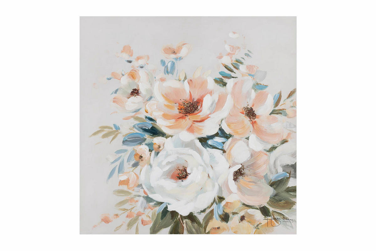 ACRYLBILD HANDGEMALT 60/60 cm - Beige/Grau, Holz/Textil (0.7/60cm) - KUNSTLOFT