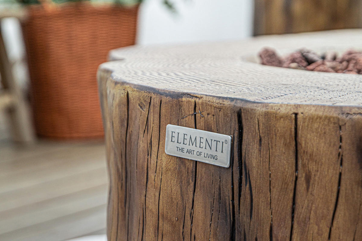 FEUERTISCH Manester Gasfeuerstelle aus GFRC-Beton 106/100/43 cm - Rotbraun, Naturmaterialien (100/43/106cm) - Elementi