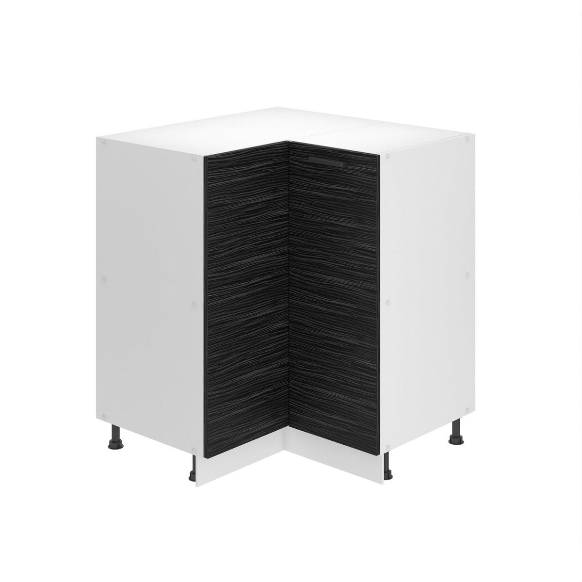 KÜCHENUNTERSCHRANK 90 cm SNP ohne Arbeitsplatte Eckschrank Küche mit 1 Tür, Königliches Ebenholz - Schwarz, Holz (90/82/90cm) - B BELINI GROUP