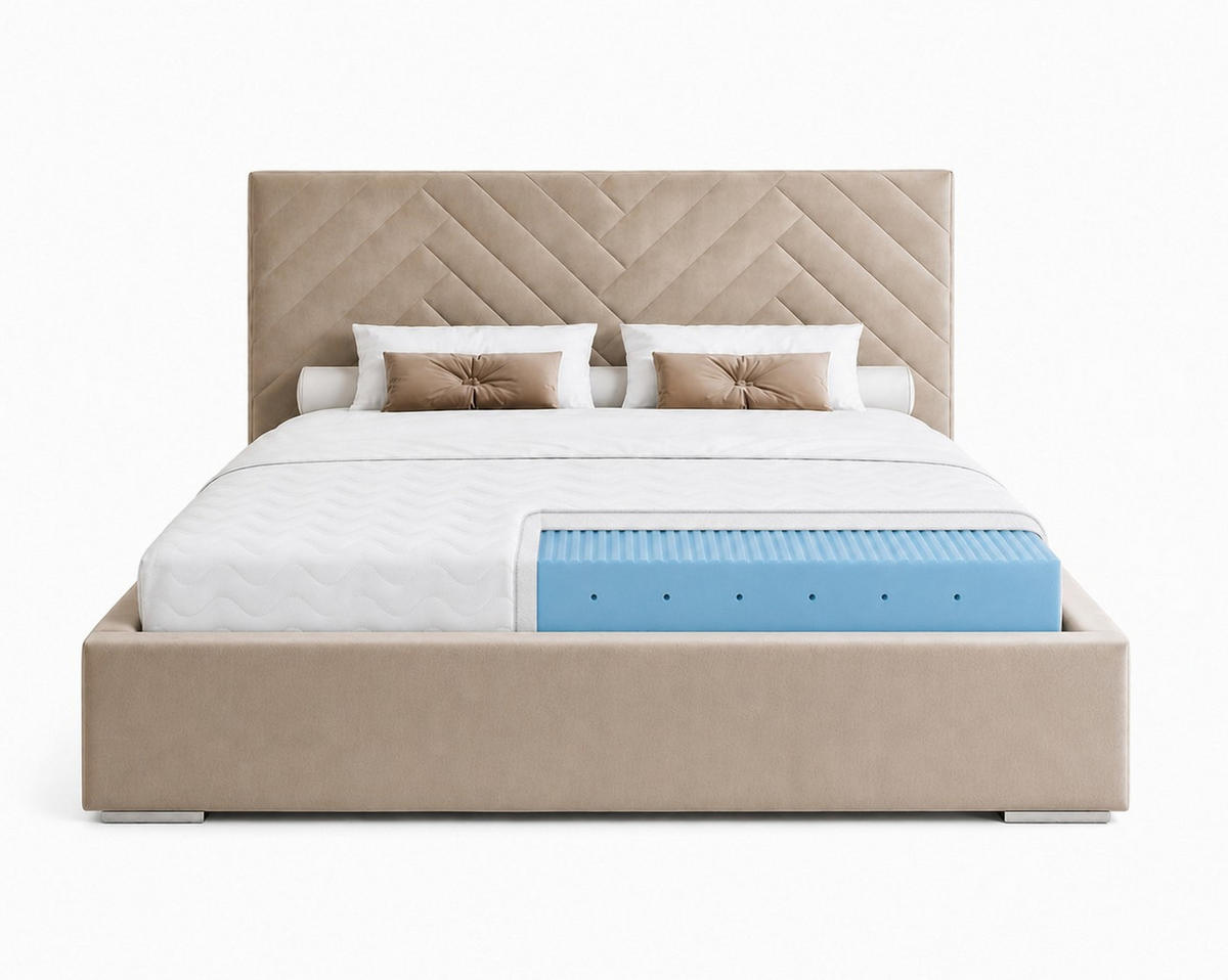 SCHAUMMATRATZE Nicole mit Massageschicht, 100x200 cm, Höhe 10 cm, H3, Aloe Vera - Weiß, Textil (100/200cm) - Marpur