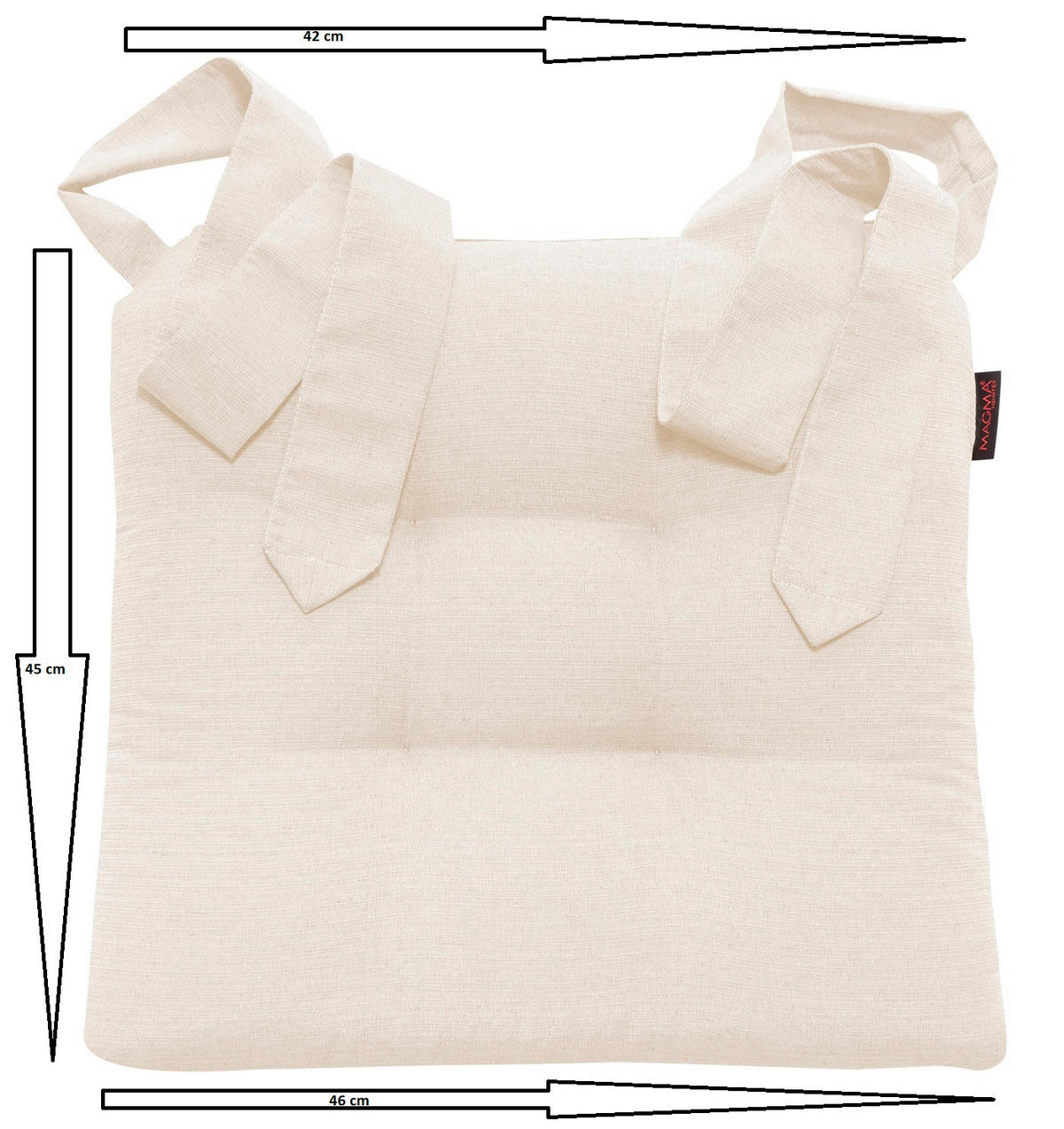 STUHLKISSEN Fino mit Schleifenband elfenbein - Champagner, Textil (46/42/7cm) - Magma Heimtexx