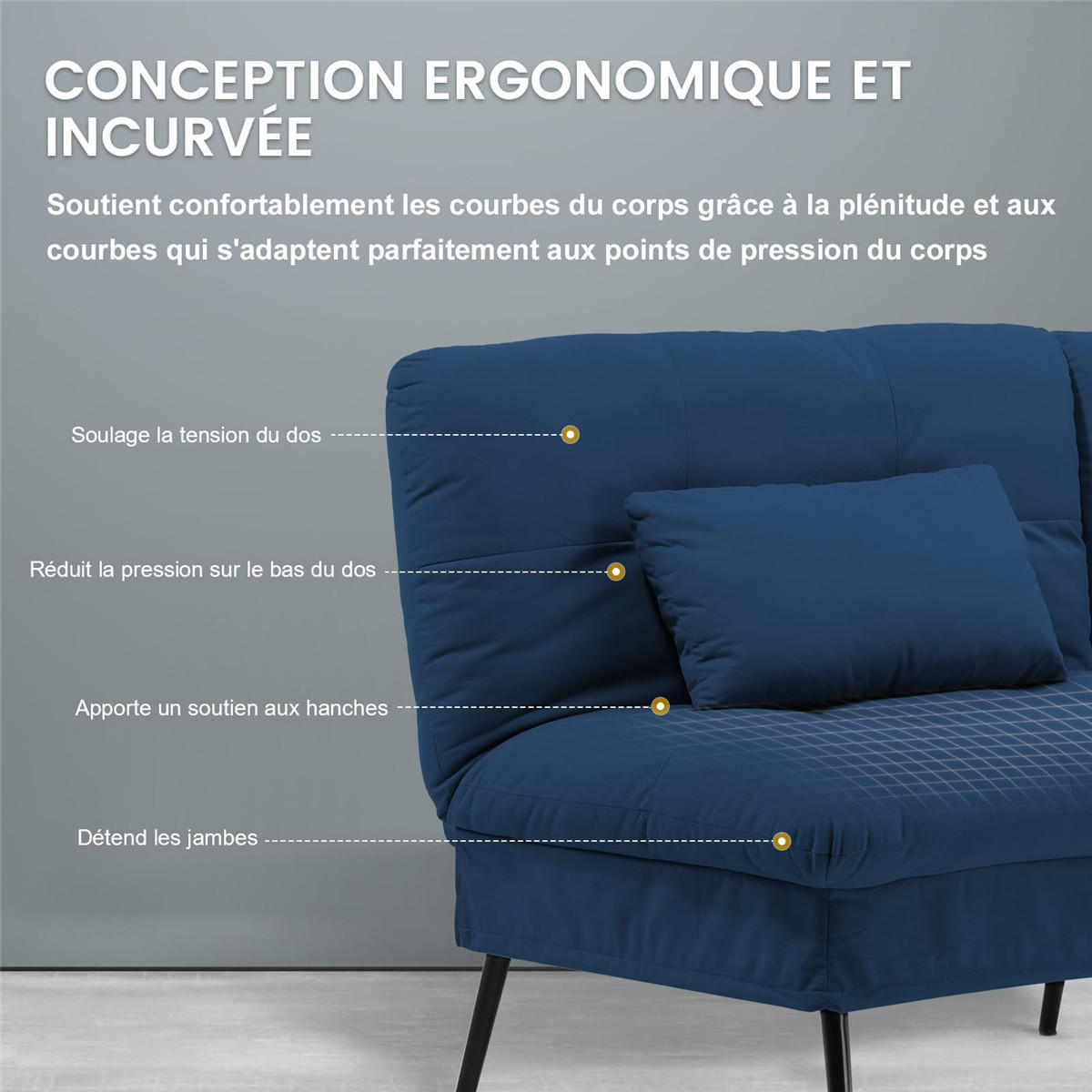 SCHLAFSOFA 3-Sitzer Gästebett mit Stoffbezug, Blau - Blau, Textil (174/42/102cm) - Kaket