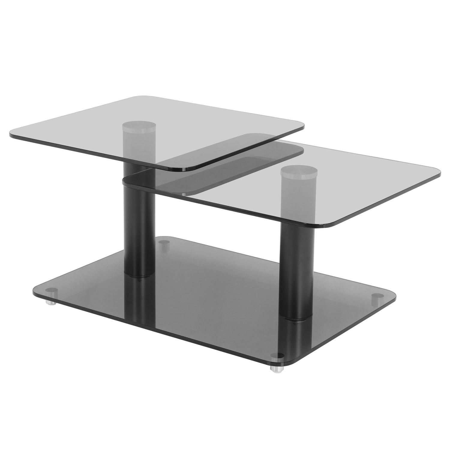 COUCHTISCH - Quadratisch - Glas / Metall - Grau / Schwarz - Schwarz/Grau, Glas/Metall (54/115/43cm) - home24