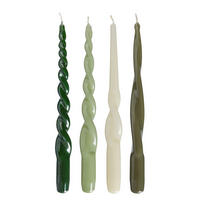 KERZEN (4er Set) Twisted - Salbeigrün, Paraffin (2/29/2cm) - Butlers