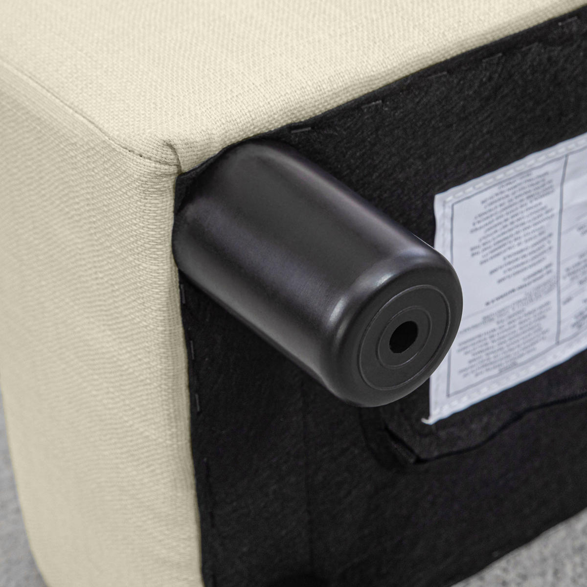 POUF DE-16425 gepolstert mit Leinenbezug Beige - Beige, Textil (30/24/40cm) - ComfortXL