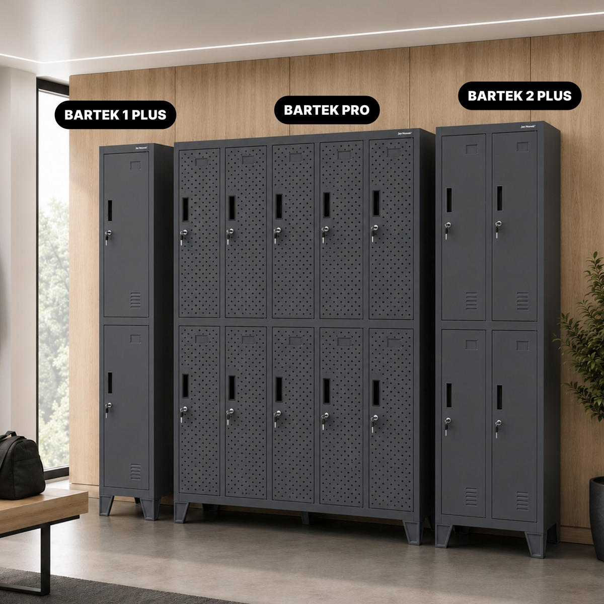 ARBEITSSCHUTZ-KLEIDERSCHRANK BARTEK PRO 172x136x45 cm - Anthrazit, Metall (136/172/45cm) - Jan Nowak