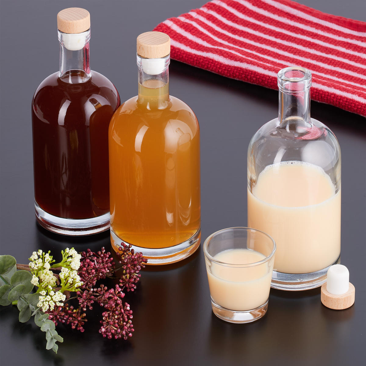 12XFĽAŠE - priehľadné, plast/sklo (8/21/8cm) - Relaxdays