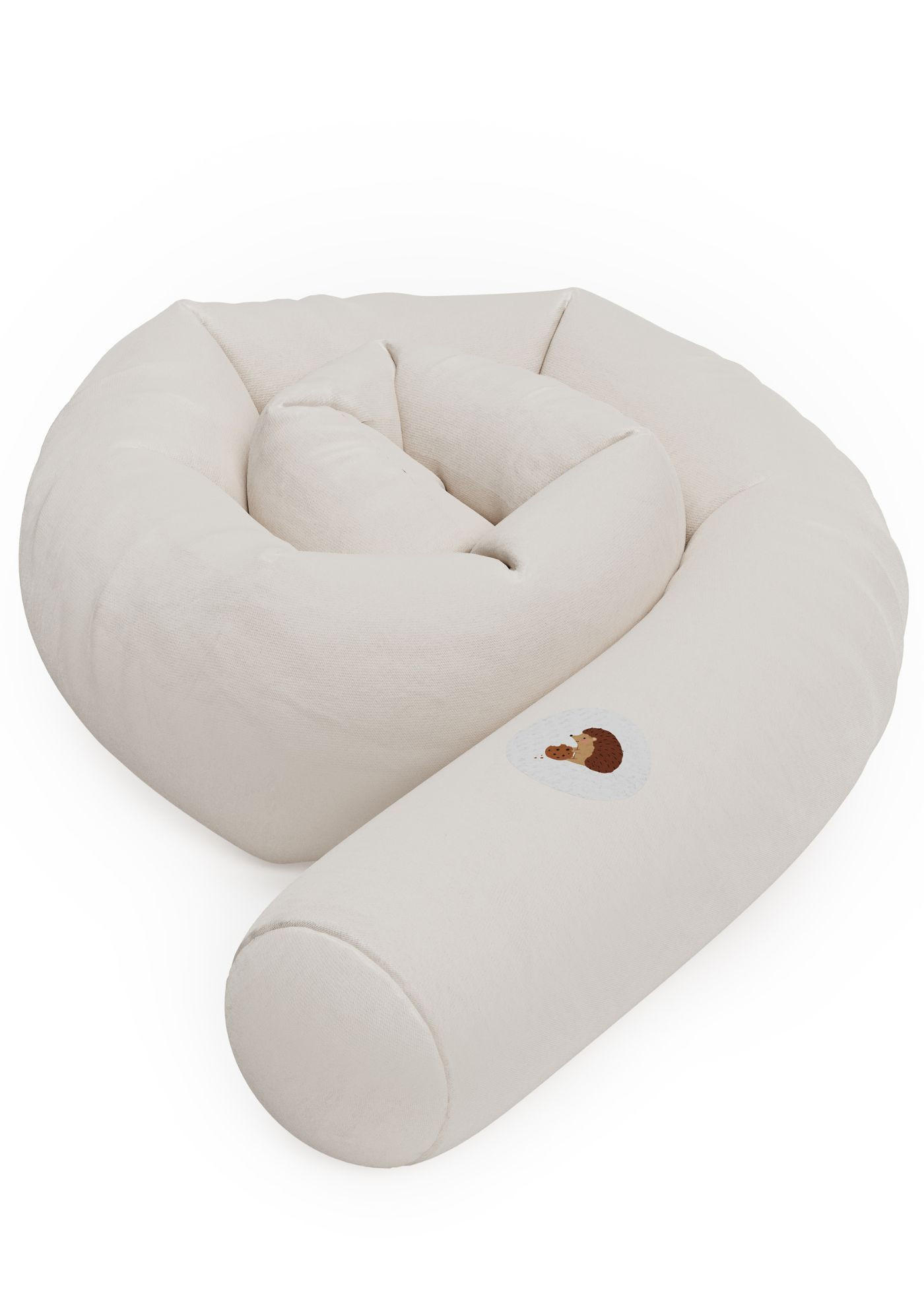 NESTCHENSCHLANGE Cozy "Hungry Hedgehog, Sand" 190 cm Bettschlange - Sandfarben/Rot, Textil (15/190cm) - Sämann – make a difference.