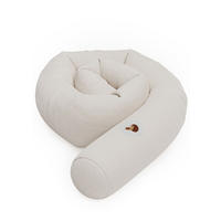 NESTCHENSCHLANGE Cozy "Hungry Hedgehog, Sand" 190 cm Bettschlange - Sandfarben/Rot, Textil (15/190cm) - Sämann – make a difference.