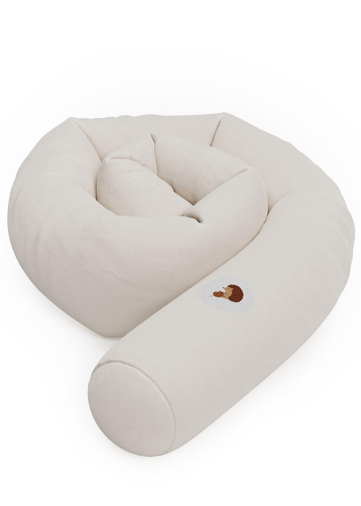 NESTCHENSCHLANGE Cozy "Hungry Hedgehog, Sand" 190 cm Bettschlange - Sandfarben/Rot, Textil (15/190cm) - Sämann – make a difference.