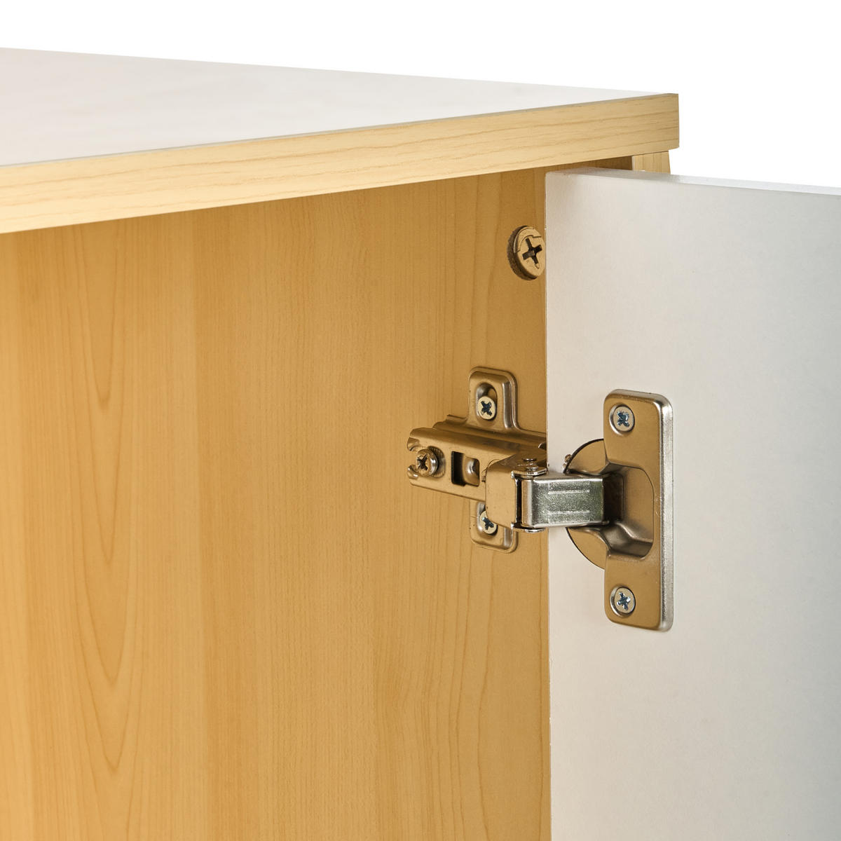 BÜROSCHRANK Hellbraun/Weiß Zehna - Hellbraun/Braun, Holzwerkstoff (80/117/40cm) - Beliani