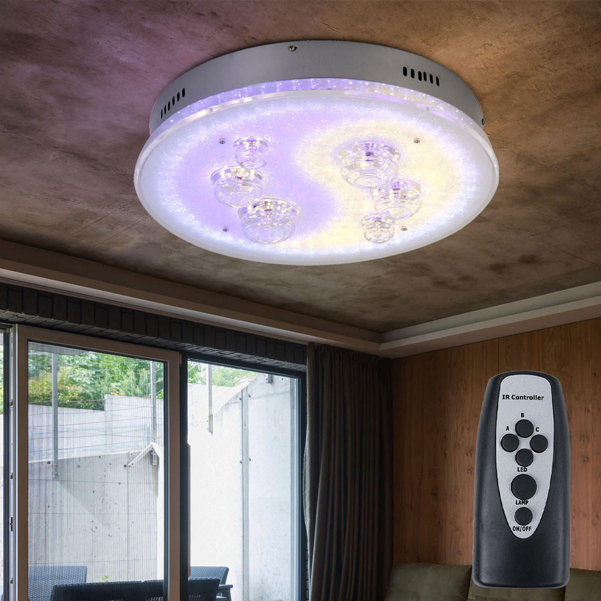LED DECKENLEUCHTE Metall Silber - Silberfarben, Metall (43/43/12cm) - Globo Lighting