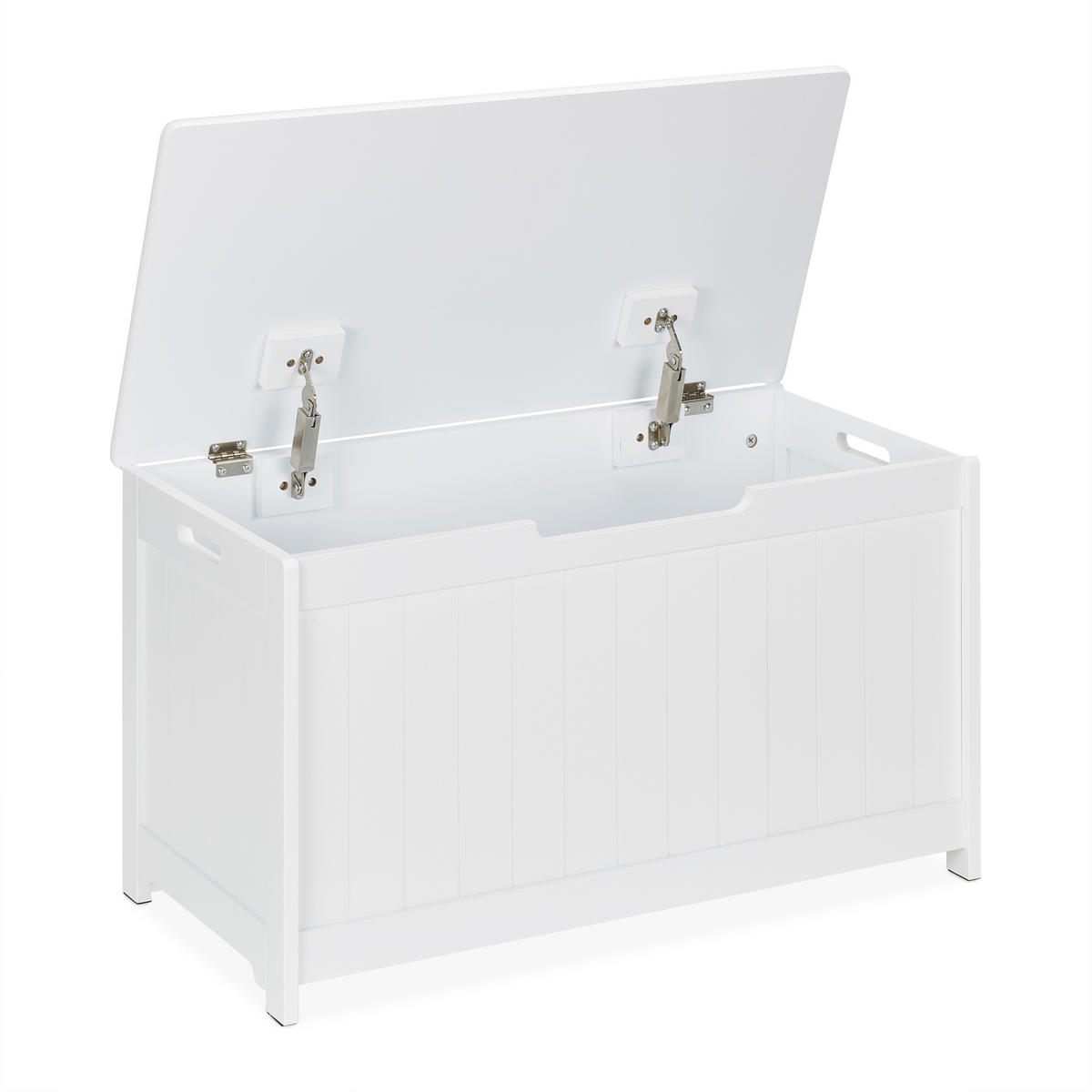 TRUHLA Bílá úložná s víkem MDF - bílá, kompozitní dřevo (80/40cm) - Relaxdays