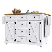 KUHINJSKI voziček 147/44/93 cm, zložljiv in raztegljiv z velikim shranjevalnim prostorom iz MDF, Bela - bela, leseni material (147/93/44cm) - Redom
