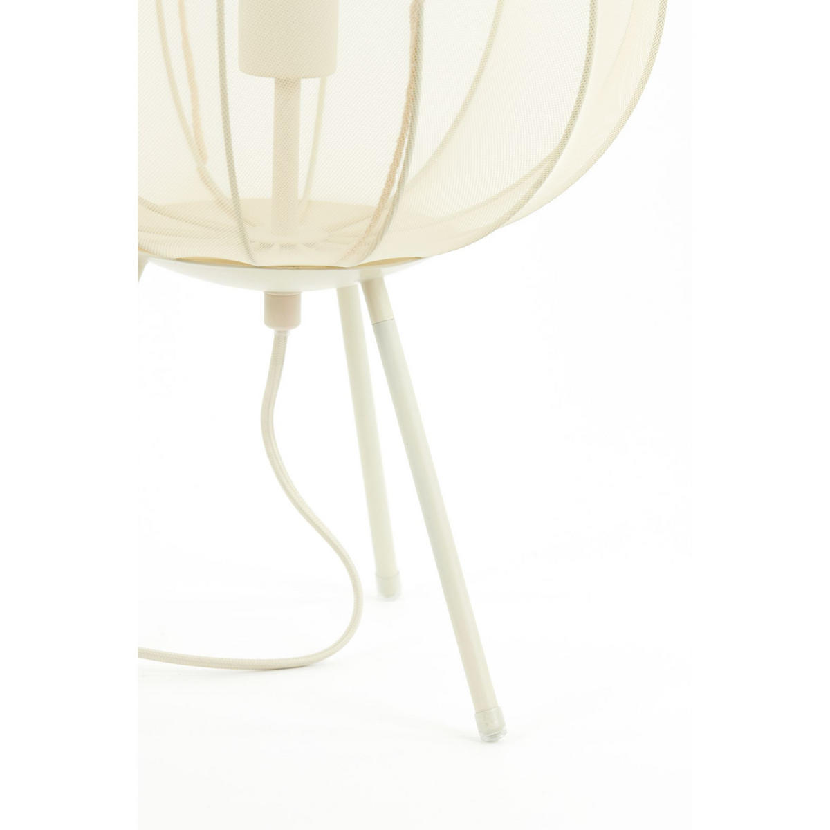 TISCHLAMPE Plumeria Braun Ø34/60 cm - Beige, Textil (34/34/60cm) - Light & Living