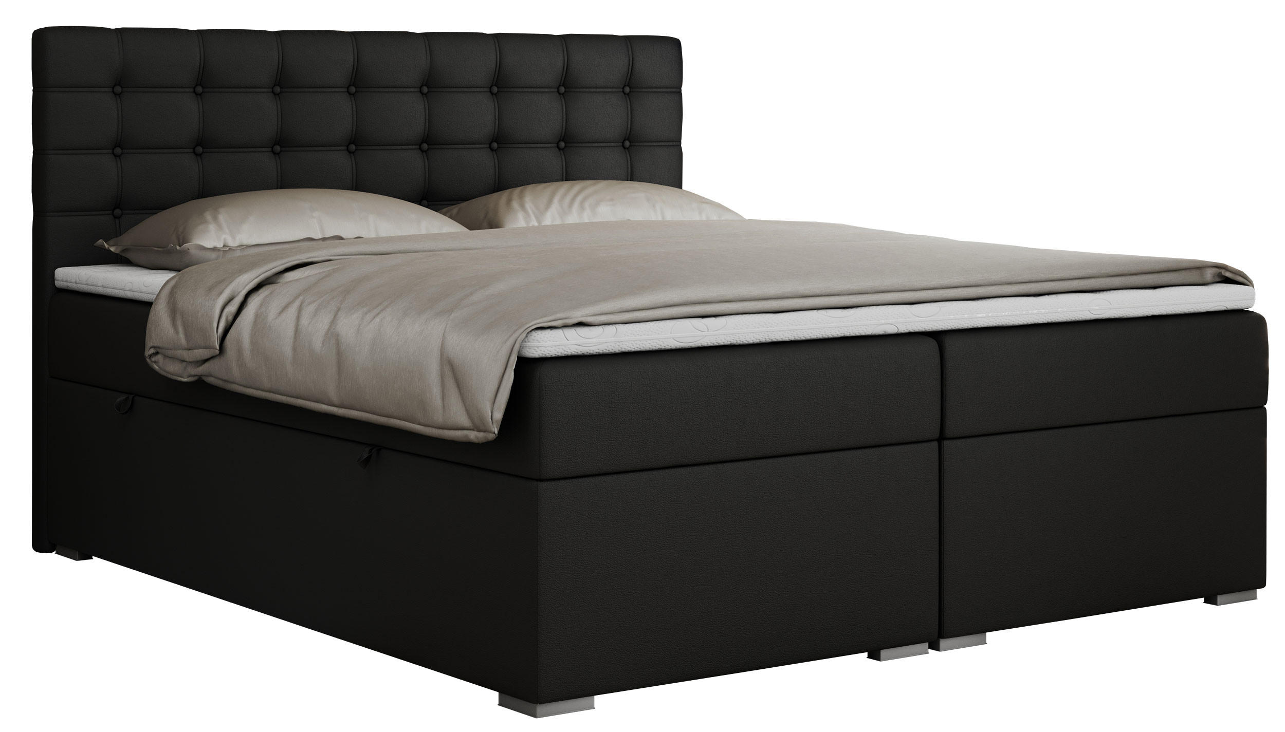 BOXBETT SUSAN 140/200 Schwarz Kunstleder - H3 - Schwarz, Holz/Textil (140/200cm) - MKS