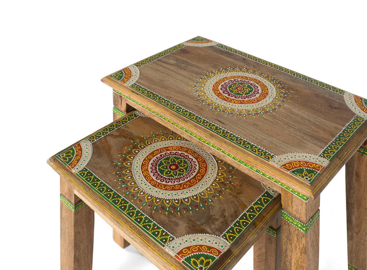 COUCHTISCH aus Mangoholz - Chromfarben, Holz (56/36/55cm) - Giner y Colomer