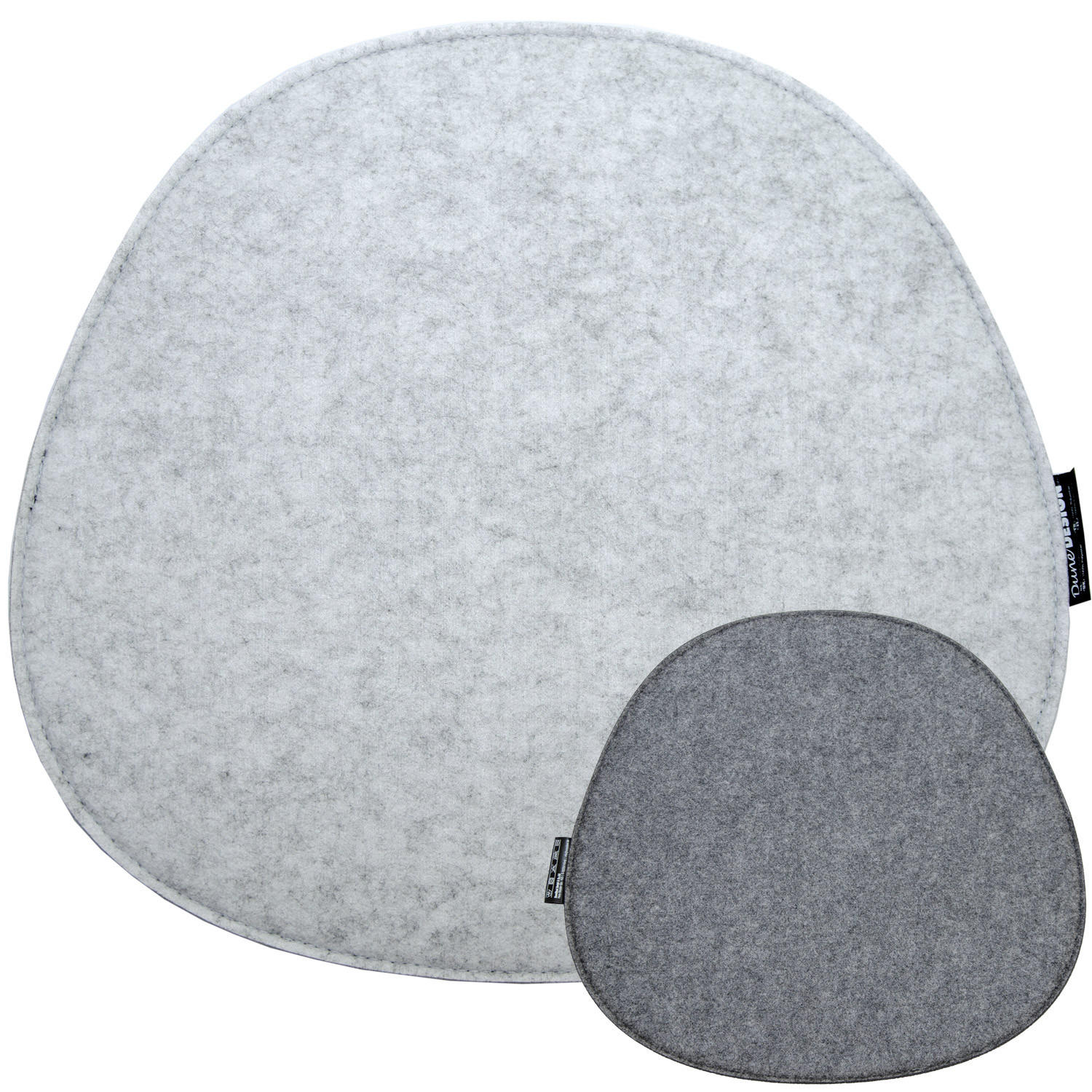 FILZ-SITZKISSEN zum Wenden, 40/37/0,8 cm, Grau - Grau, Kunststoff (40/37/1cm) - Dunedesign