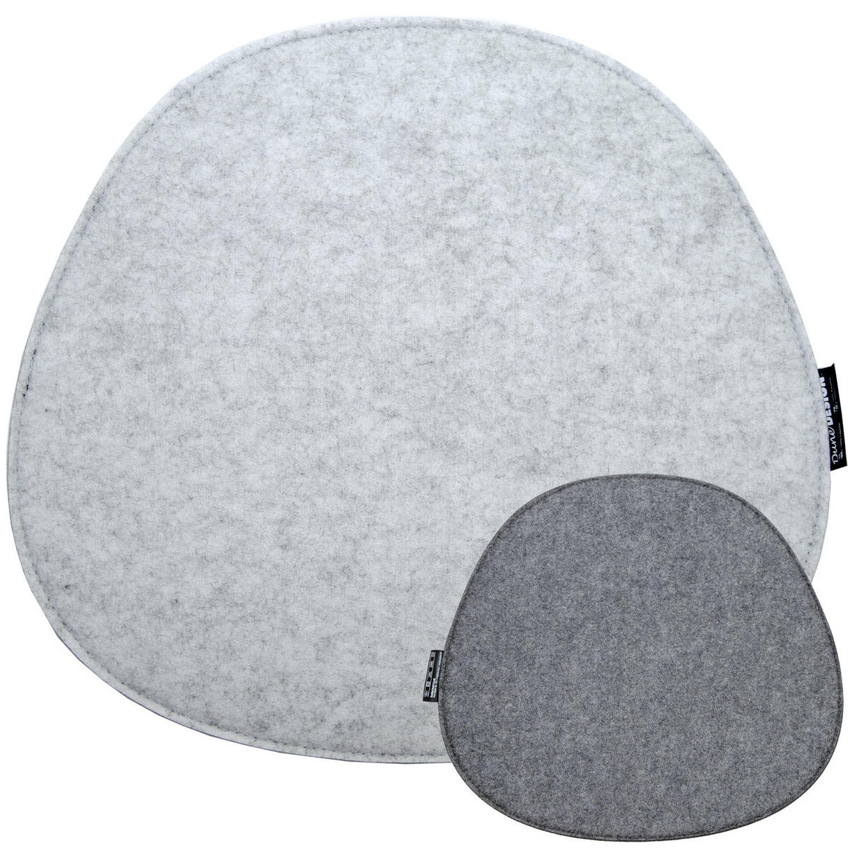 FILZ-SITZKISSEN zum Wenden, 40/37/0,8 cm, Grau - Grau, Kunststoff (40/37/1cm) - Dunedesign