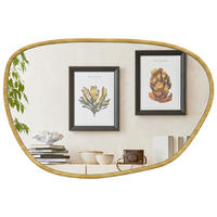 WANDSPIEGEL DE-14384 asymmetrisch mit Holzoptik-Rahmen Natur - Naturfarben, Kunststoff (60/90/2.5cm) - ComfortXL