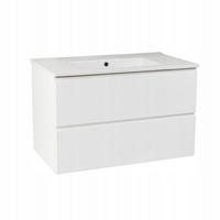 WASCHTISCHKOMBI 80cm mit Waschbecken weiß - Weiß, Holzwerkstoff (80/80/80cm) - Stamar