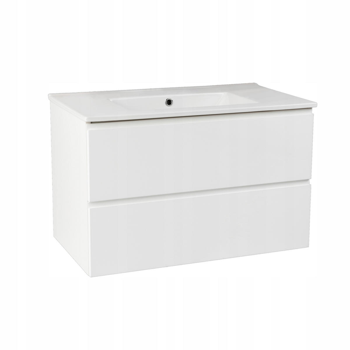 WASCHTISCHKOMBI 80cm mit Waschbecken weiß - Weiß, Holzwerkstoff (80/80/80cm) - Stamar