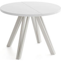 ESSTISCH Ravero runder ausziehbarer, Weiß 100-180/100/77 cm - Kaschmir/Weiß, Holz/Holzwerkstoff (100/100/77cm) - WFL GROUP