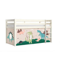 KINDERBETT Karolina 210x114x106 Massivholz Weiß Textilset Dino - Mauve/Weiß, Holz (90/200cm) - 58aufmkessel