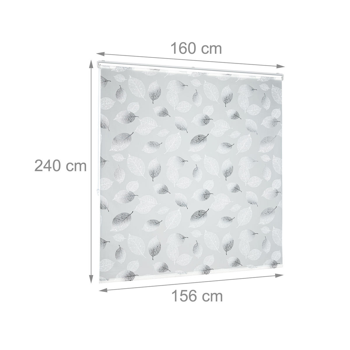 DUSCHROLLO - Weiß, Kunststoff/Metall (160/4.5cm) - Relaxdays