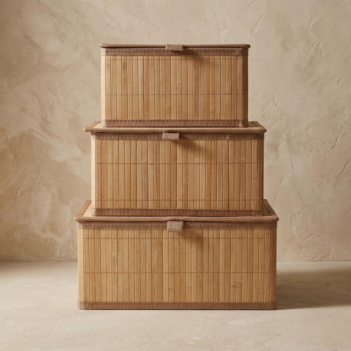 KORB 3er-Set Tilva - Braun, Naturmaterialien (25/15/32cm) - BOXIMO