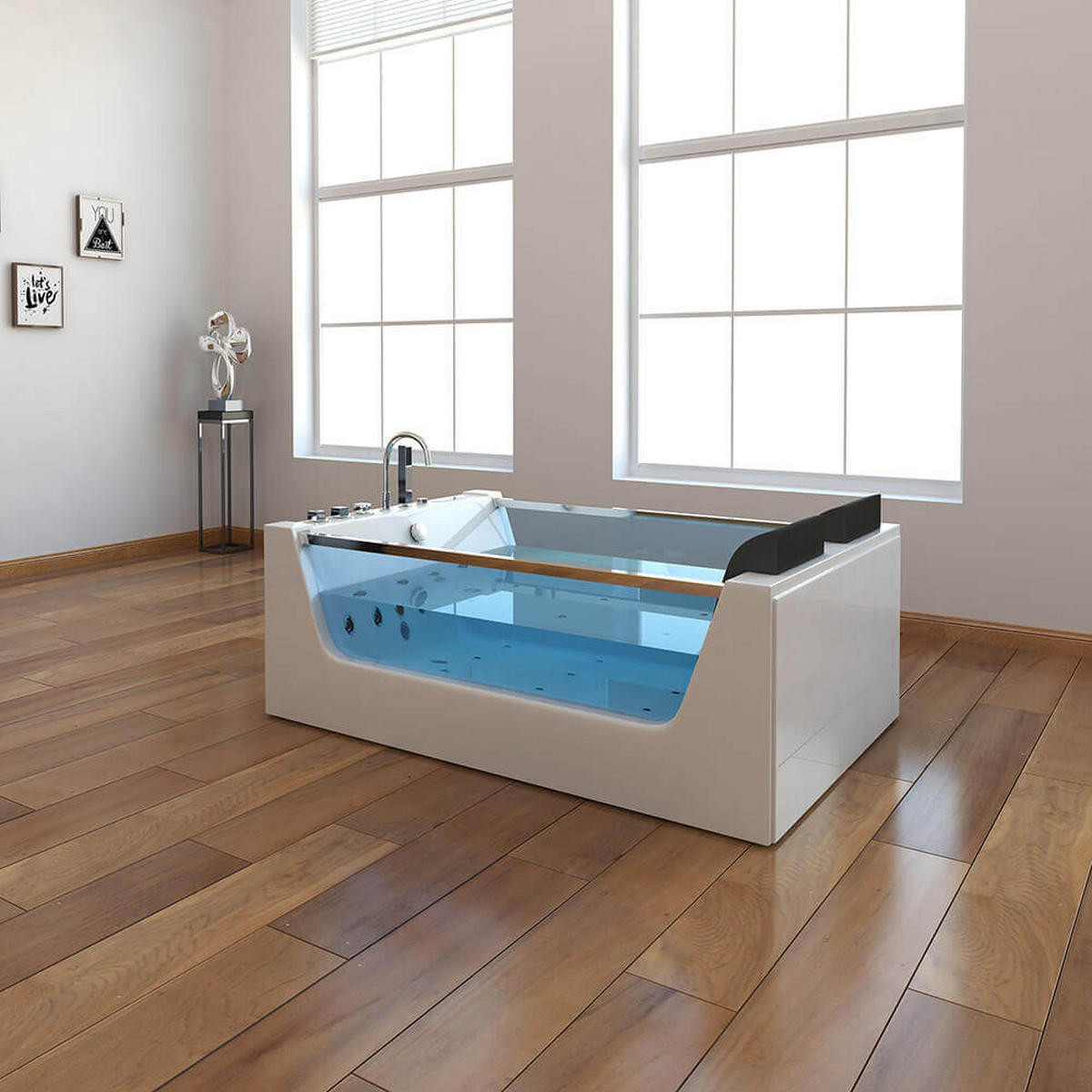 WHIRLPOOL ATLANTIC - Größe: XL - Weiß, Keramik (180/60/120cm) - Home Deluxe