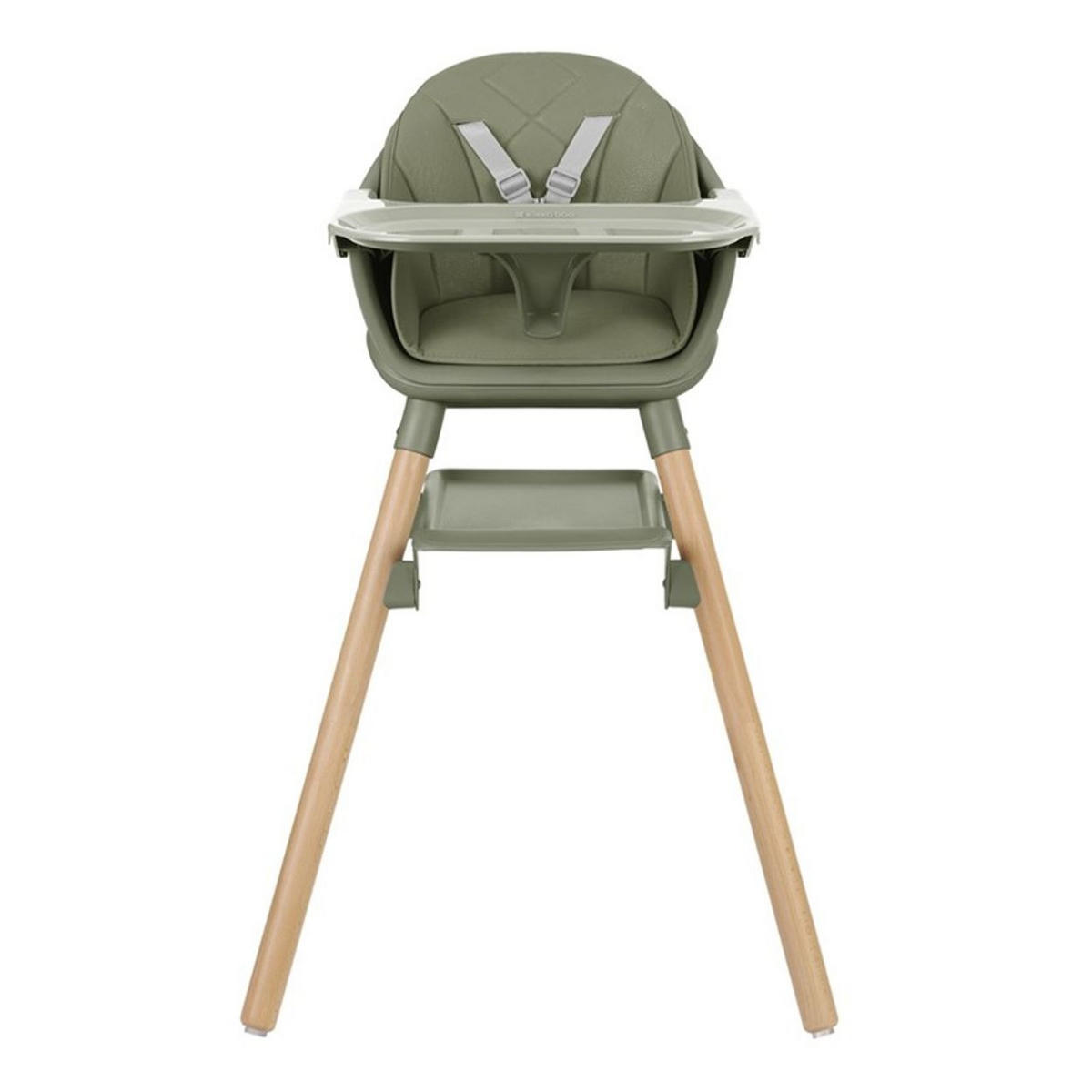 HOCHSTUHL Woody 3 in 1 grün Holzbeine Kinderstuhl Fußstütze Tablett - Grün, Kunststoff (57/90/62cm) - Kikka boo