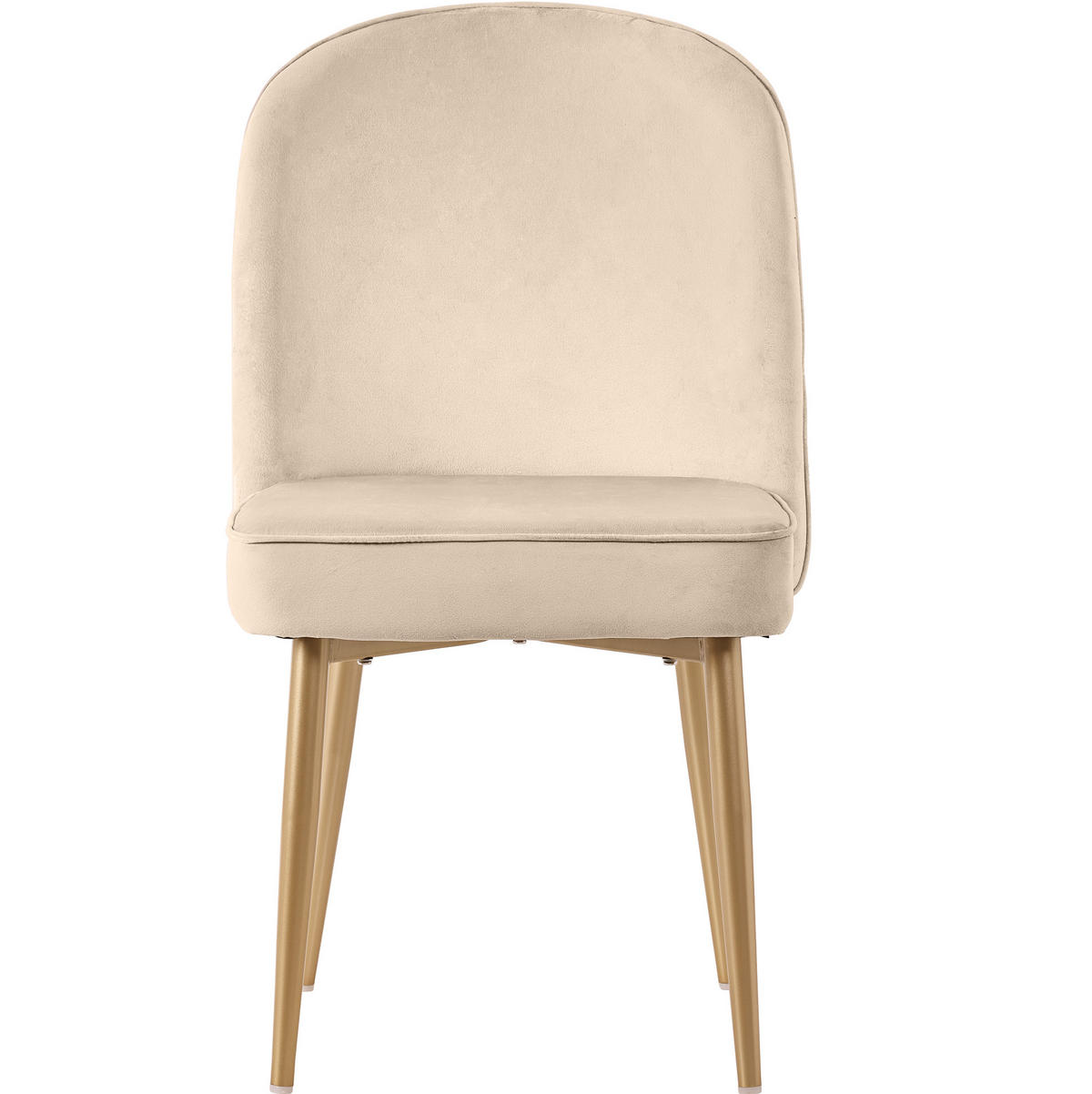 ESSZIMMERSTUHL 2er-Set Samt Beige mit goldfarbenen Metallbeinen - Beige, Metall (62/87.5/45.5cm) - Meubliv