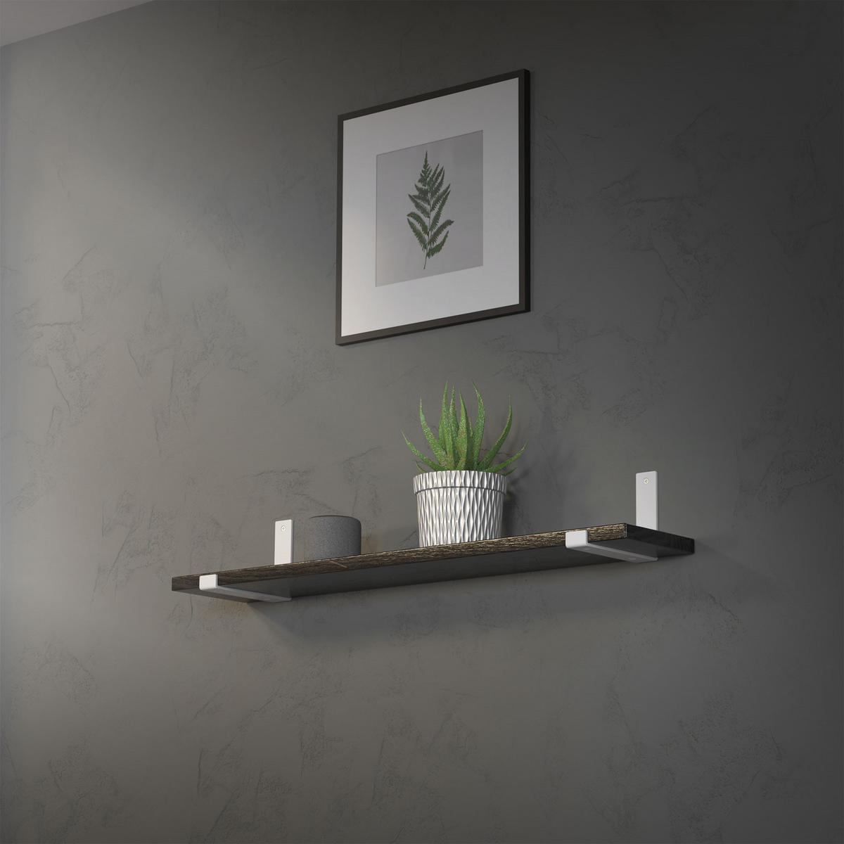 REGALHALTERUNG - Weiß, Metall (14.5/4/21cm) - ML-DESIGN