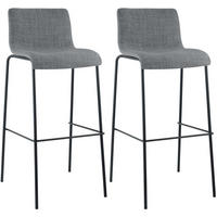2ER Set Barhocker Hover 100x43x48 cm hellgrau - Hellgrau, Textil (43/100/48cm) - furnicato