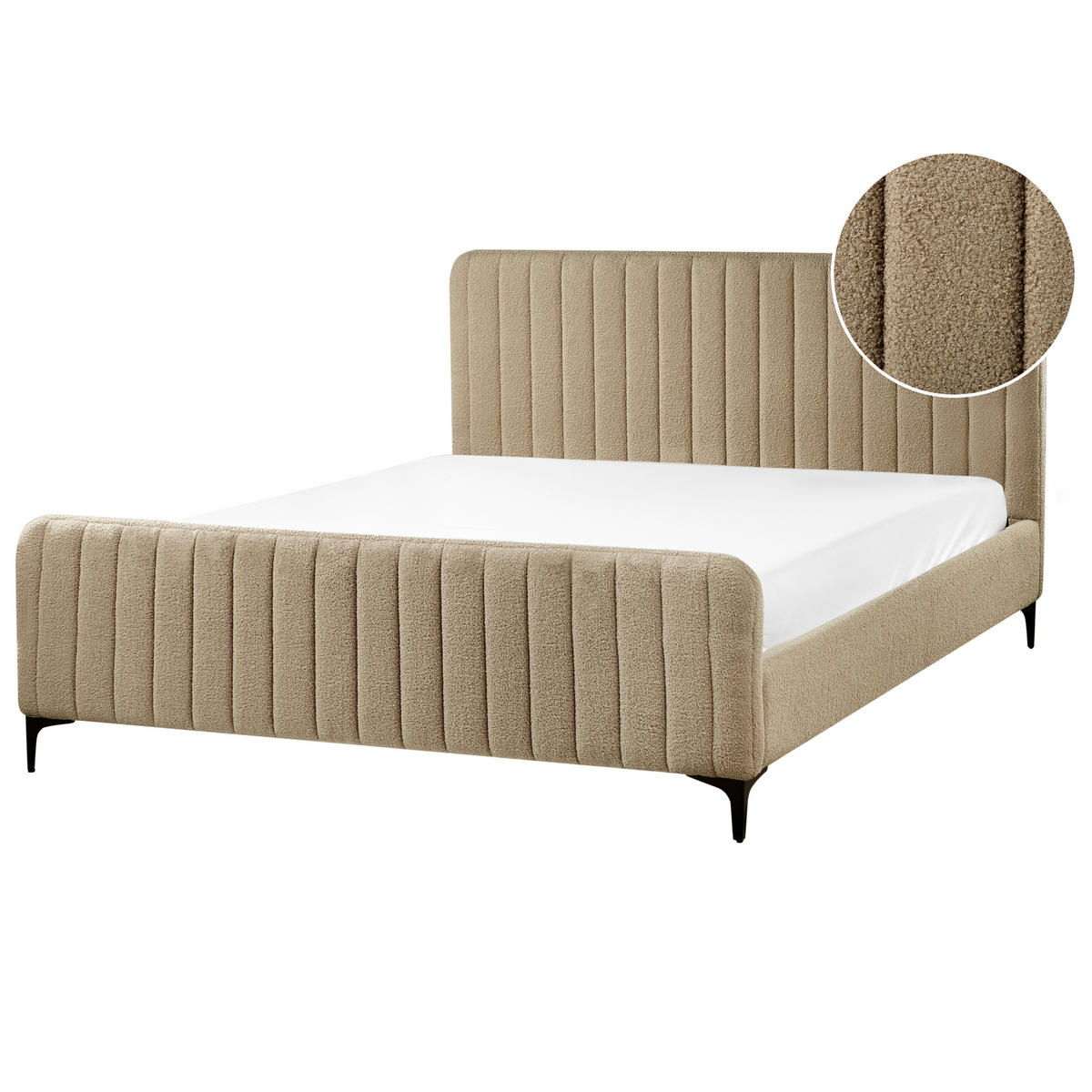 POLSTERBETT mit Lattenrost 160x200 cm Beige Lunan - Taupe, Textil (160/200cm) - Beliani