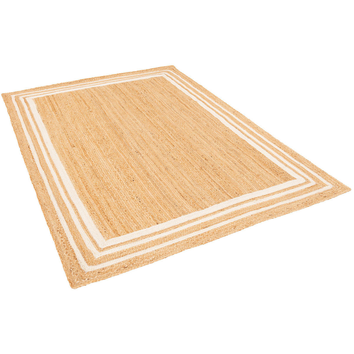 NATURFASER TEPPICH JUTE SALSA BORDÜRE - Creme, Textil (140/200cm) - Pergamon