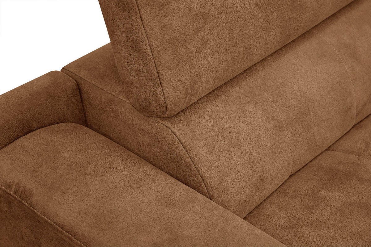 ECKSOFA FIERO 4-Sitzer, braun - Schwarz/Braun, Holzwerkstoff/Textil (288/170cm) - Courtois Laville