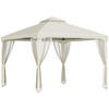 PAVILLON, Grau/Cremeweiß, Polyester, Metall - Creme, Kunststoff (294/265/294cm) - Outsunny