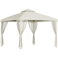 PAVILLON, Grau/Cremeweiß, Polyester, Metall - Creme, Kunststoff (294/265/294cm) - Outsunny