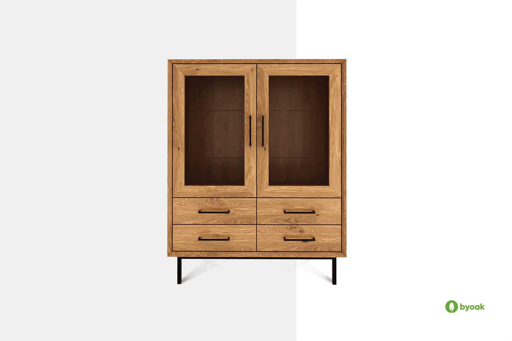 SIDEBOARD LEON Wildeiche - Wildeiche, Holz (97/125/45cm) - byoak