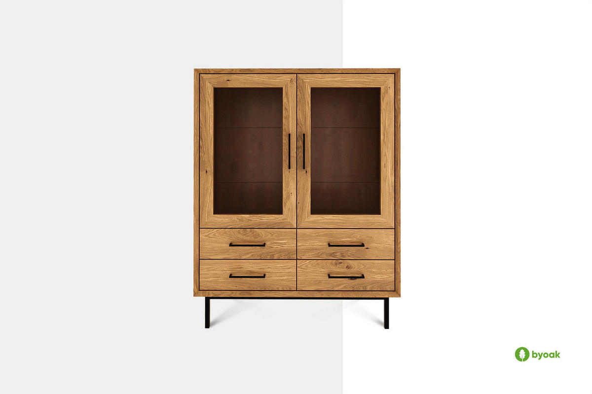 SIDEBOARD LEON Wildeiche - Wildeiche, Holz (97/125/45cm) - byoak
