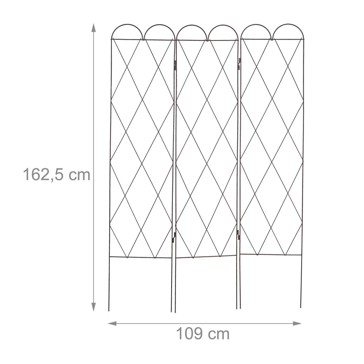 RANKGITTER - Dunkelbraun, Metall (109/162.5/1cm) - Relaxdays