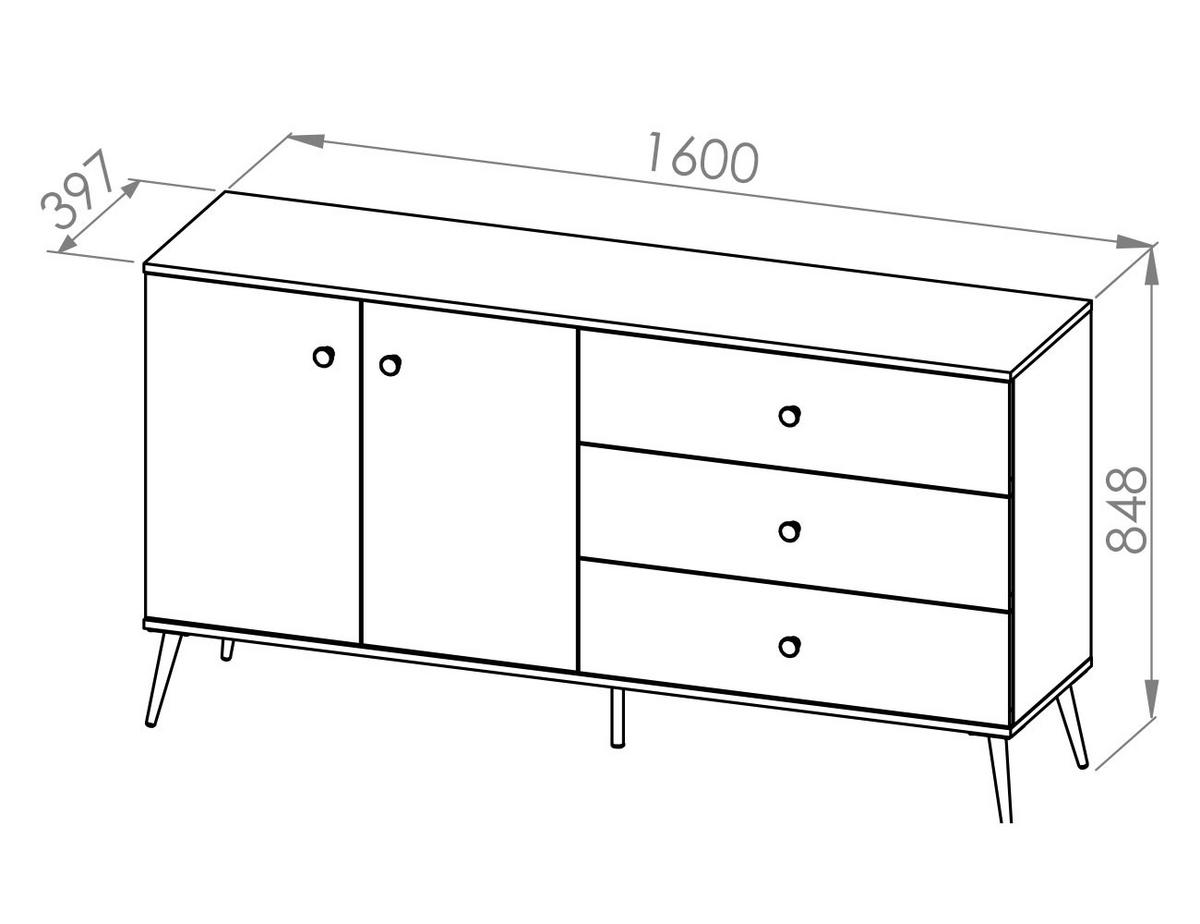 SIDEBOARD Forest dunkelgrün / gold 160 / 40 / 85cm - Grün, Holz/Holzwerkstoff (160/85/40cm) - Feldmann-Wohnen